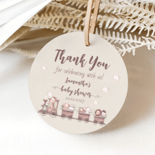 Safari Jungle Animals Train Baby Shower Favor Tags