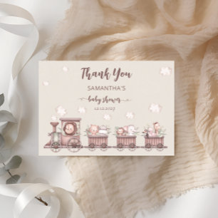 Safari Jungle Animals Train Baby Shower Thank You Card