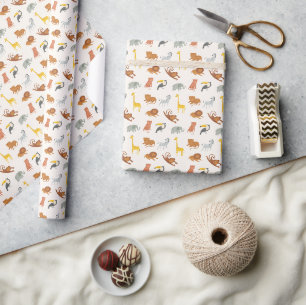 Safari Jungle Animals Wrapping Paper
