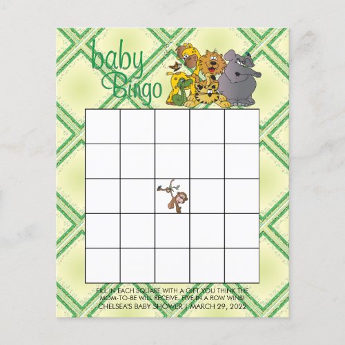 Safari Jungle Baby Animals _ Bingo Game Flyer