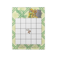 Safari Jungle Baby Animals - Bingo Notepad