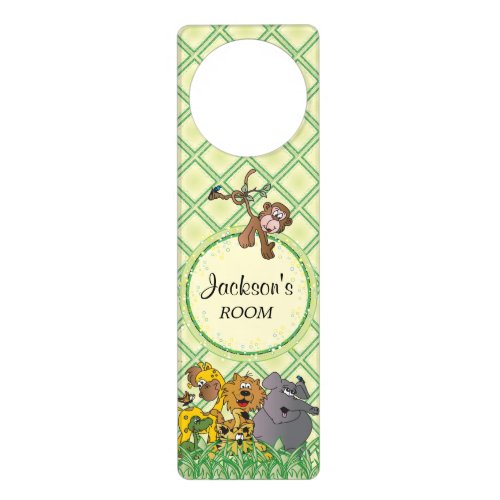 Safari Jungle Baby Animals Door Hanger