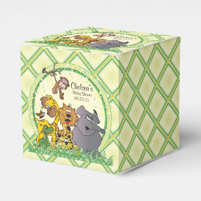 Safari Jungle Baby Animals Favor Boxes (Front Side)