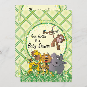 Safari Jungle Baby Animals Invitation