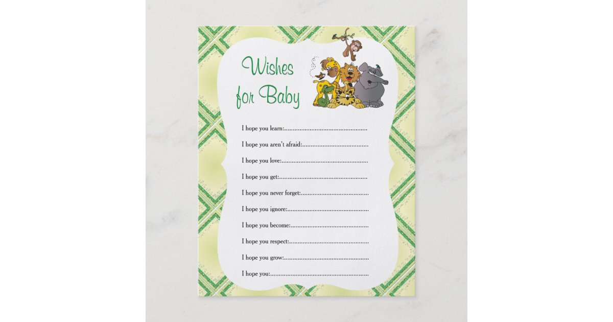 Safari Jungle Baby Animals -Wishes Flyer | Zazzle