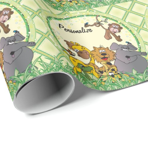 Safari Jungle Baby Animals Wrapping Paper