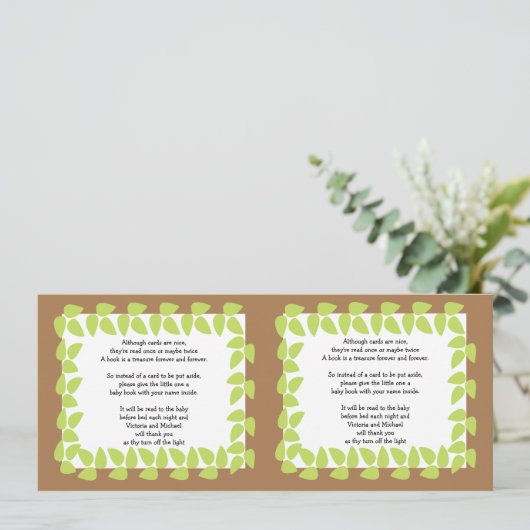 Safari Jungle Baby Baby Shower POEM (Standing Front)