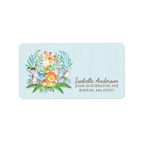 Safari Jungle Baby Shower Address Label