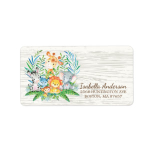 Safari Jungle Baby Shower Address Label