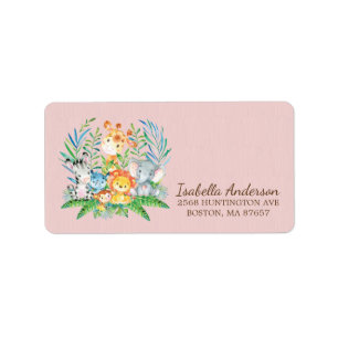 Safari Jungle Baby Shower Address Label