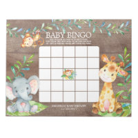 Safari Jungle Baby Shower Bingo Game Notepad