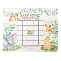 Safari Jungle Baby Shower Bingo Game Notepad