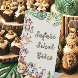 Safari Jungle Baby Shower Dessert Table Pedestal Sign