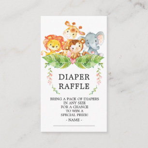 Safari Jungle Baby Shower Diaper Raffle Ticket Enclosure Card