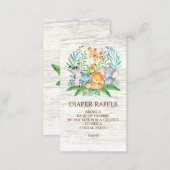 Safari Jungle Baby Shower Diaper Raffle Ticket Enclosure Card (Front/Back)