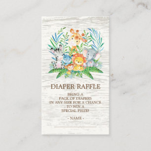 Safari Jungle Baby Shower Diaper Raffle Ticket Enclosure Card