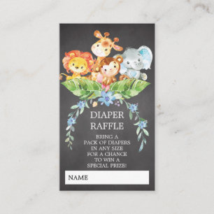 Safari Jungle Baby Shower Diaper Raffle Ticket Enclosure Card