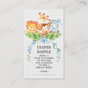 Safari Jungle Baby Shower Diaper Raffle Ticket Enclosure Card