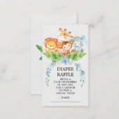 Safari Jungle Baby Shower Diaper Raffle Ticket Enclosure Card (Front/Back)