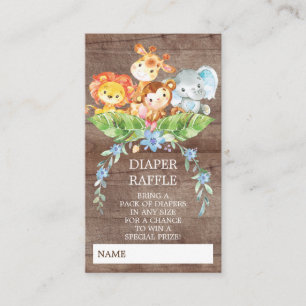 Safari Jungle Baby Shower Diaper Raffle Ticket Enclosure Card
