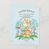Safari Jungle Baby Shower Diaper Raffle Ticket Invitation (Front/Back)