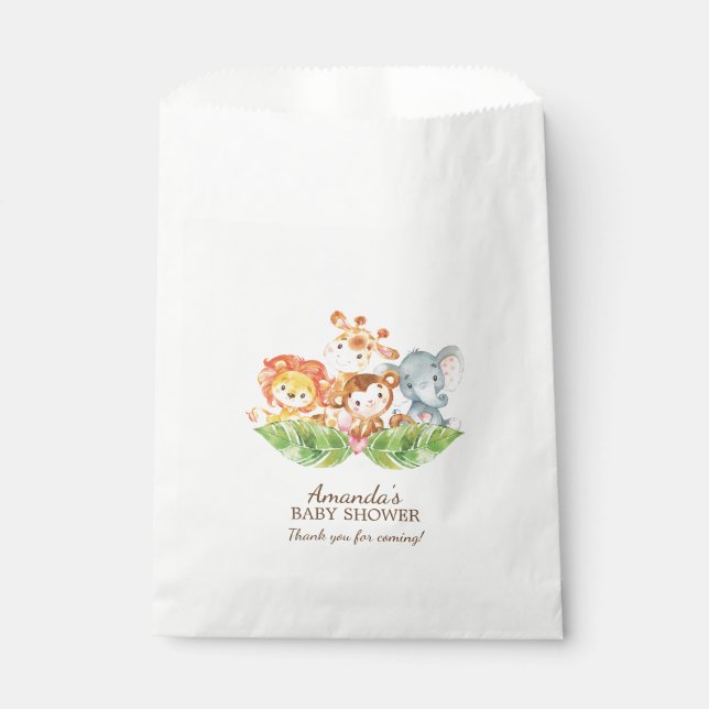 Safari Jungle Baby Shower Favor Bags (Front)