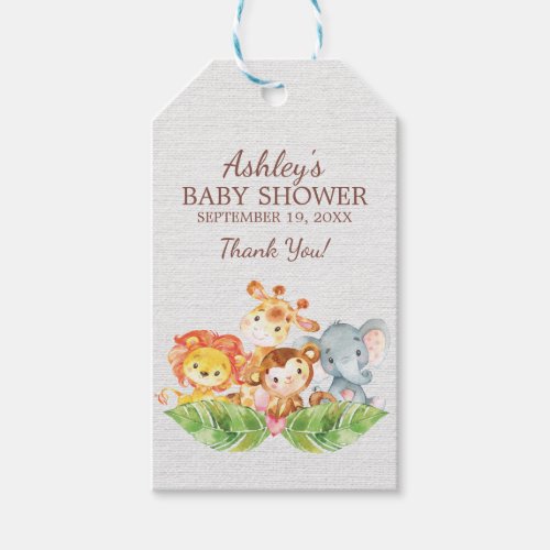 Safari Jungle Baby Shower Favor Gift Tag