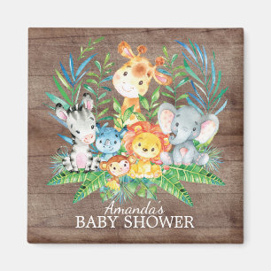 Safari Jungle Baby Shower Favor Magnet