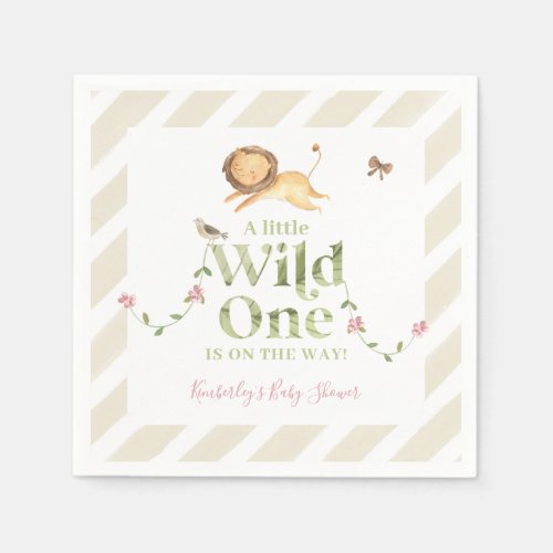 Safari Jungle Baby Shower for Baby Girl Napkins