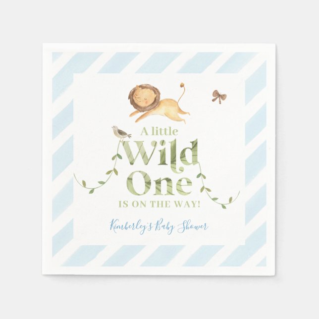 Safari Jungle Baby Shower for Baby Girl or Boy Nap Napkins (Front)