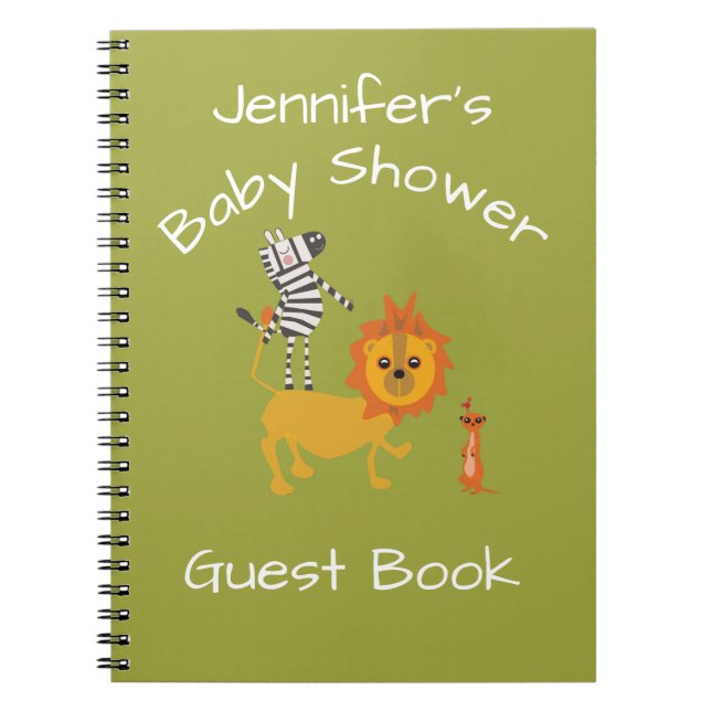 Safari Jungle Baby Shower Guest Book (Front)