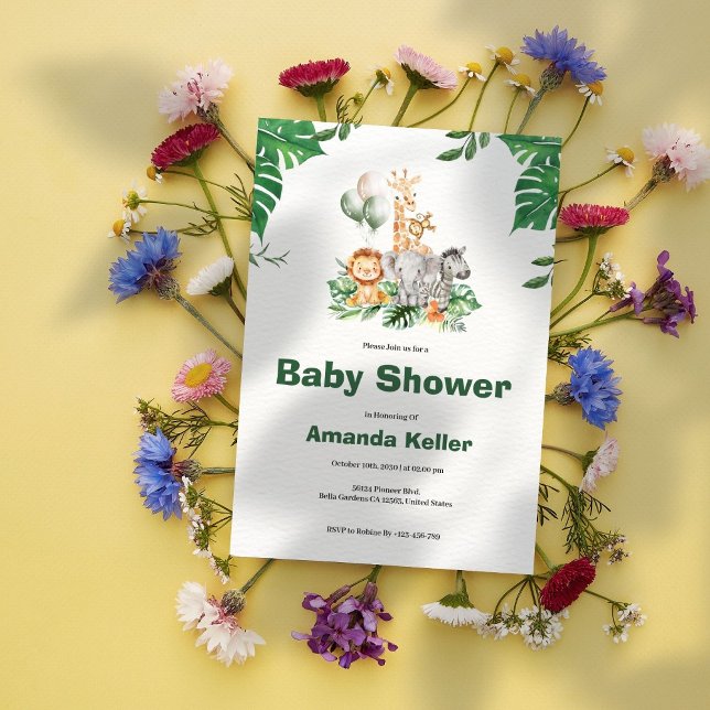 Safari Jungle Baby Shower Invitation (Creator Uploaded)
