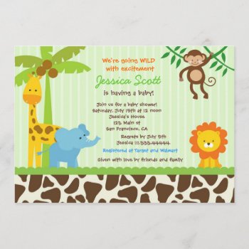 Safari Jungle Baby Shower Invitations by Petit_Prints at Zazzle