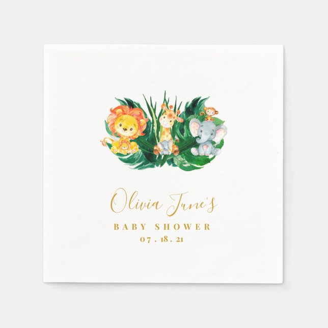 Safari Jungle Baby Shower Napkins (Front)