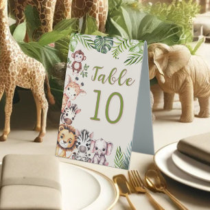 Safari Jungle Baby Shower Table Number  Tent