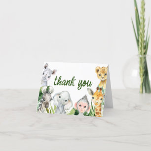 Safari Jungle Baby Shower Thank You Card