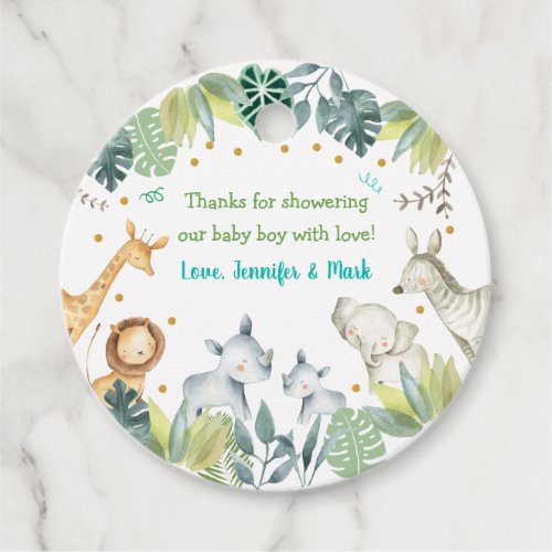 Safari Jungle Baby Shower Thank You Favor Tags