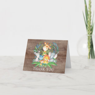 Safari Jungle Baby Shower Thank You Note