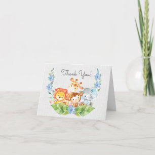 Safari Jungle Baby Shower Thank You Note