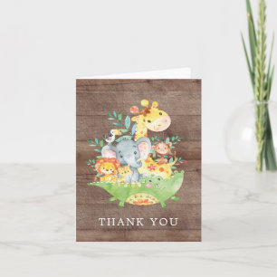 Safari Jungle Baby Shower Thank You Note