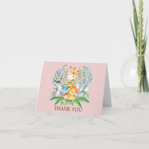 Safari Jungle Baby Shower Thank You Note Card