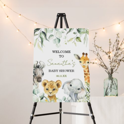 Safari Jungle Baby Shower Welcome Sign