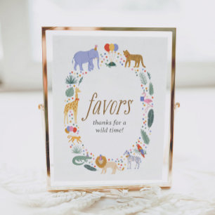 Safari Jungle Birthday Party Favors Sign