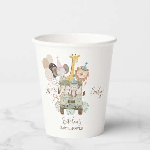 Safari Jungle Boho Baby Shower Party Paper Cups