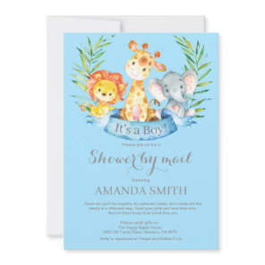 Safari Jungle Boy Baby Shower by Mail Invitation