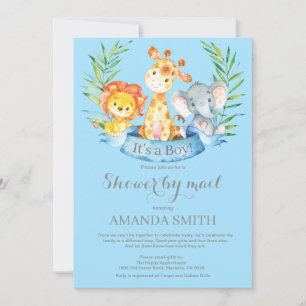 Safari Jungle Boy Baby Shower by Mail Invitation