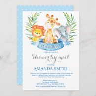 Safari Jungle Boy Baby Shower by Mail Invitation