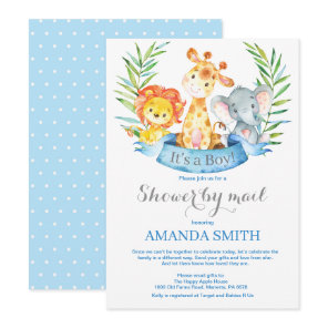 Safari Jungle Boy Baby Shower by Mail Invitation