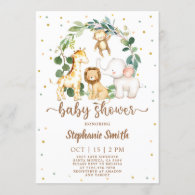 Safari Jungle Boy Baby Shower Invitation