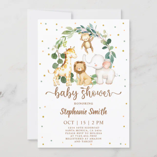 Safari Jungle Boy Baby Shower Invitation | Zazzle